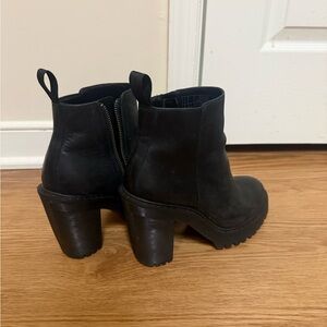 Doc Martens Black Leather Women's Chunky Heel Ankle Boots